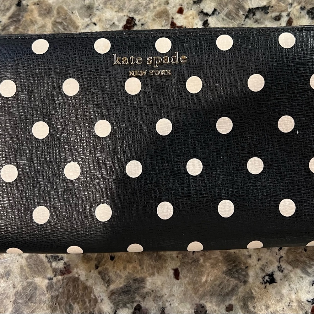 Kate Spade Black and White Polka Dot Clutch